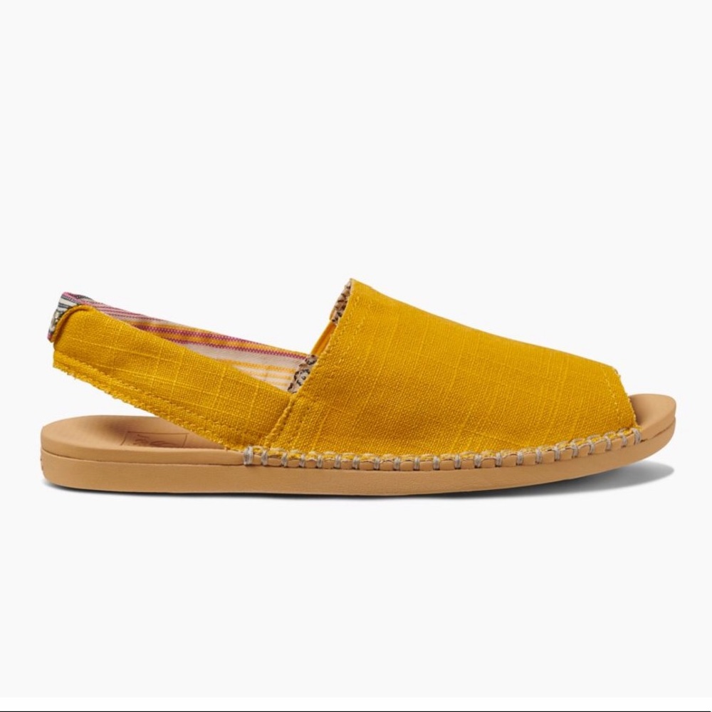 Peep Toe Sling Back Canvas Slip On Sandals